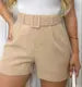 Short alfaiataria com cinto casual feminino fashion